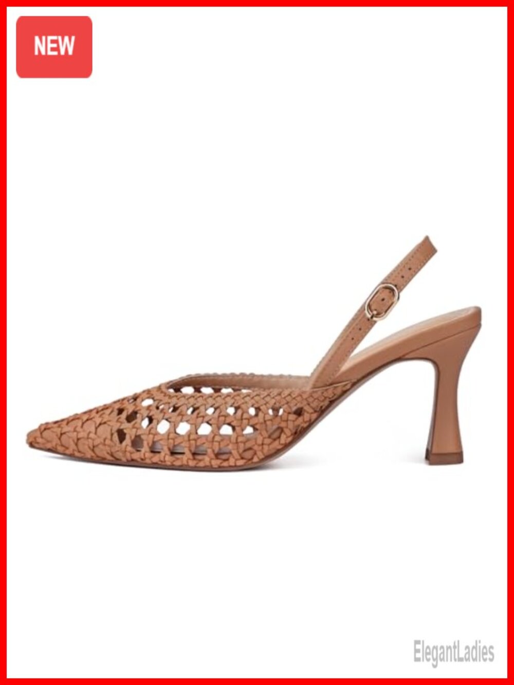 Woven Slingback Heels Pointed Toe Pumps Formal Party Shoes